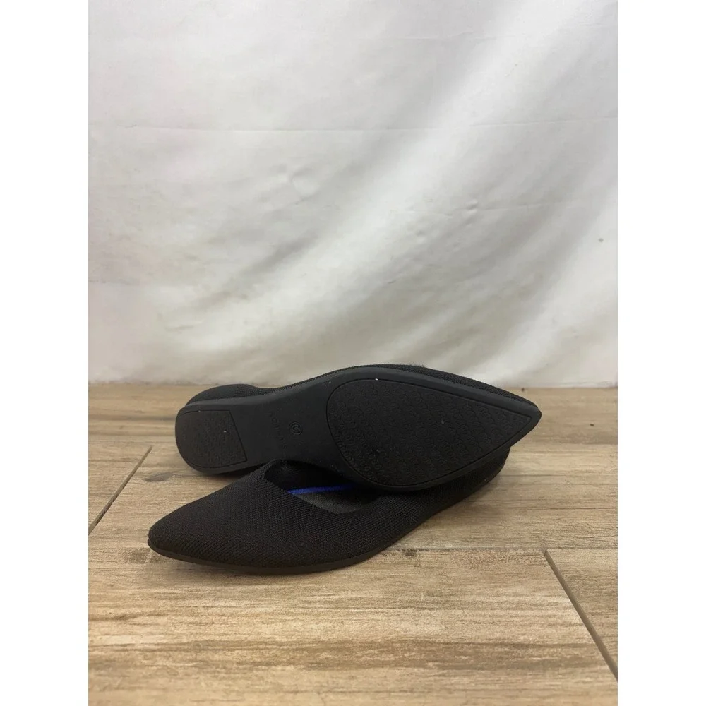 Rothys The Point Black Pointed Toe Knit Flats Womens 9 Sustainable Slip On Shoes